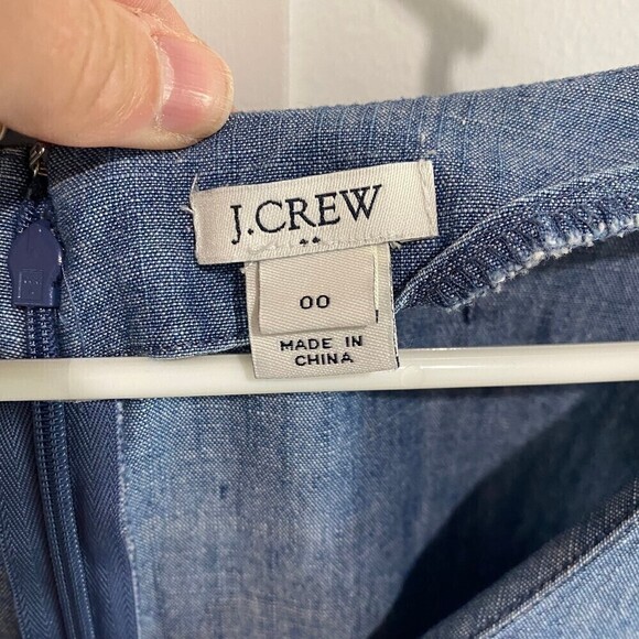 J.Crew Chambray Ruffle Tie Sleeve Dress - Picture 4 of 9